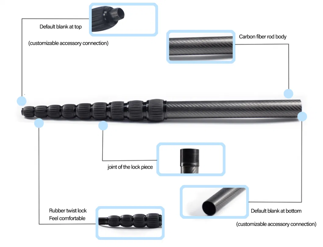 Hot Selling Carbon Fibre 3K Window Cleaning Carbon Fiber Telescopic Pole Window Cleaning