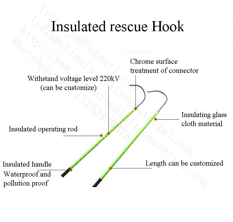 FRP Insulated Fiber Glass Lifesave Poles for Electric Safety Rod OEM